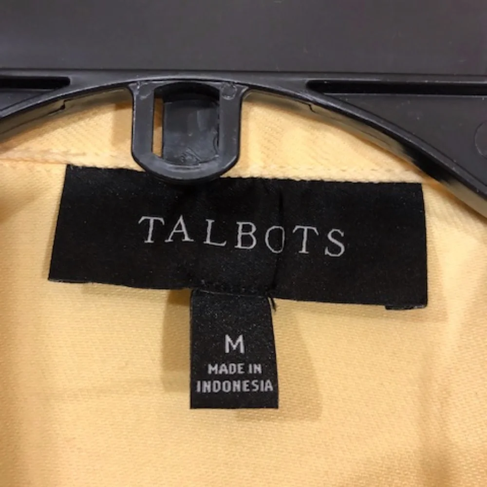 Talbots trucker denim jacket yellow sz m - Picture 2 of 8